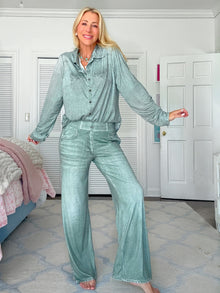 Jordann Jammies Sage Denim Dreams Pajama Set 6